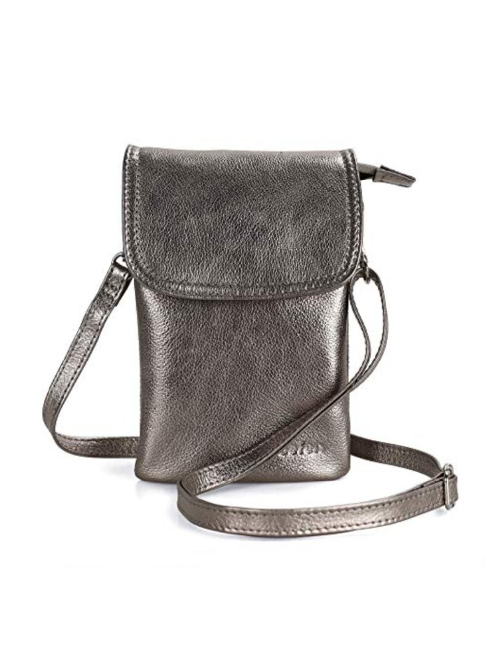 Genuine Leather Crossbody Cell Phone Wallet Purse Small Adjustable Strap Women